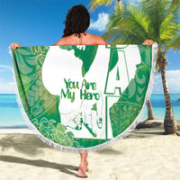 Green Polynesia Father's Day Beach Blanket Dad You Are My Hero LT14 - Polynesian Pride