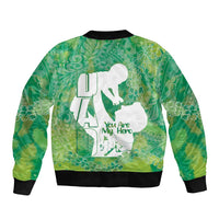 Green Polynesia Father's Day Bomber Jacket Dad You Are My Hero