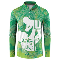 Green Polynesia Father's Day Button Sweatshirt Dad You Are My Hero LT14 Green - Polynesian Pride