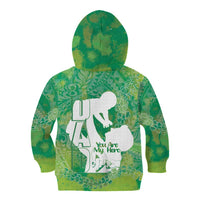 Green Polynesia Father's Day Kid Hoodie Dad You Are My Hero LT14 - Polynesian Pride
