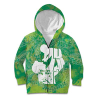Green Polynesia Father's Day Kid Hoodie Dad You Are My Hero LT14 Zip Hoodie Green - Polynesian Pride