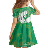 Green Polynesia Father's Day Kid Short Sleeve Dress Dad You Are My Hero