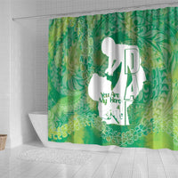 Green Polynesia Father's Day Shower Curtain Dad You Are My Hero
