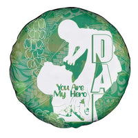 Green Polynesia Father's Day Spare Tire Cover Dad You Are My Hero