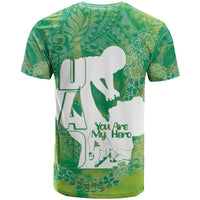 Green Polynesia Father's Day T Shirt Dad You Are My Hero