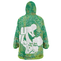 Green Polynesia Father's Day Wearable Blanket Hoodie Dad You Are My Hero LT14 - Polynesian Pride