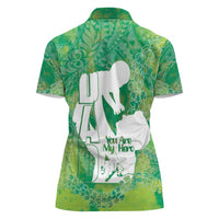 Green Polynesia Father's Day Women Polo Shirt Dad You Are My Hero