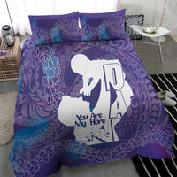 Purple Polynesia Father's Day Bedding Set Dad You Are My Hero