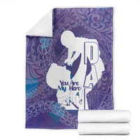 Purple Polynesia Father's Day Blanket Dad You Are My Hero