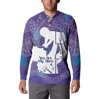 Purple Polynesia Father's Day Button Sweatshirt Dad You Are My Hero LT14 - Polynesian Pride