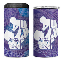 Purple Polynesia Father's Day 4 in 1 Can Cooler Tumbler Dad You Are My Hero LT14 One Size: 16 oz Purple - Polynesian Pride