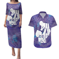 Purple Polynesia Father's Day Couples Matching Puletasi and Hawaiian Shirt Dad You Are My Hero LT14 Purple - Polynesian Pride