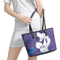 Purple Polynesia Father's Day Leather Tote Bag Dad You Are My Hero