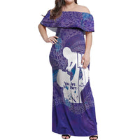 Purple Polynesia Father's Day Off Shoulder Maxi Dress Dad You Are My Hero