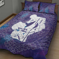 Purple Polynesia Father's Day Quilt Bed Set Dad You Are My Hero
