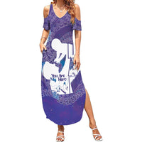 Purple Polynesia Father's Day Summer Maxi Dress Dad You Are My Hero