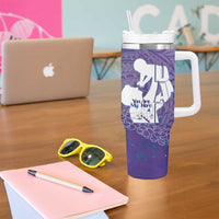 Purple Polynesia Father's Day Tumbler With Handle Dad You Are My Hero