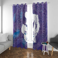 Purple Polynesia Father's Day Window Curtain Dad You Are My Hero
