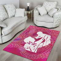 Pink Polynesia Father's Day Area Rug Dad You Are My Hero