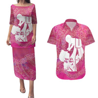Pink Polynesia Father's Day Couples Matching Puletasi and Hawaiian Shirt Dad You Are My Hero LT14 Pink - Polynesian Pride