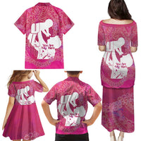 Pink Polynesia Father's Day Family Matching Puletasi and Hawaiian Shirt Dad You Are My Hero