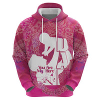 Pink Polynesia Father's Day Hoodie Dad You Are My Hero