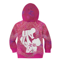 Pink Polynesia Father's Day Kid Hoodie Dad You Are My Hero LT14 - Polynesian Pride