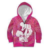 Pink Polynesia Father's Day Kid Hoodie Dad You Are My Hero LT14 Zip Hoodie Pink - Polynesian Pride
