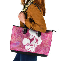 Pink Polynesia Father's Day Leather Tote Bag Dad You Are My Hero LT14 Pink - Polynesian Pride