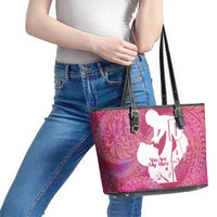 Pink Polynesia Father's Day Leather Tote Bag Dad You Are My Hero LT14 - Polynesian Pride