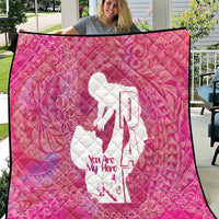Pink Polynesia Father's Day Quilt Dad You Are My Hero