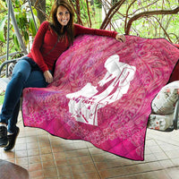 Pink Polynesia Father's Day Quilt Dad You Are My Hero