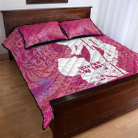 Pink Polynesia Father's Day Quilt Bed Set Dad You Are My Hero