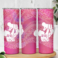 Pink Polynesia Father's Day Skinny Tumbler Dad You Are My Hero