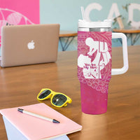 Pink Polynesia Father's Day Tumbler With Handle Dad You Are My Hero