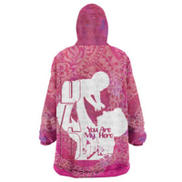 Pink Polynesia Father's Day Wearable Blanket Hoodie Dad You Are My Hero LT14 - Polynesian Pride