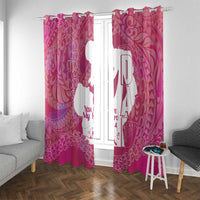 Pink Polynesia Father's Day Window Curtain Dad You Are My Hero