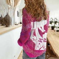 Pink Polynesia Father's Day Women Casual Shirt Dad You Are My Hero