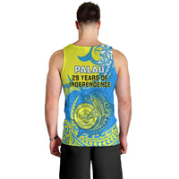 Palau Independence Day Men Tank Top Happy 29th Anniversary Polynesian Hammerhead Shark LT14 - Polynesian Pride