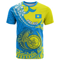 Palau Independence Day T Shirt Happy 29th Anniversary Polynesian Hammerhead Shark LT14 Blue - Polynesian Pride
