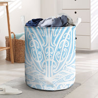 Blue New Zealand Puhoro Maori Tattoo Laundry Basket