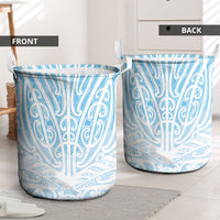 Blue New Zealand Puhoro Maori Tattoo Laundry Basket
