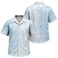 Blue New Zealand Puhoro Maori Tattoo Family Matching Long Sleeve Bodycon Dress and Hawaiian Shirt LT14 Son's Shirt Blue - Polynesian Pride