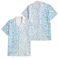 Blue New Zealand Puhoro Maori Tattoo Family Matching Mermaid Dress and Hawaiian Shirt LT14 Dad's Shirt - Short Sleeve Blue - Polynesian Pride