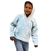Blue New Zealand Puhoro Maori Tattoo Kid Hoodie