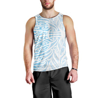 Blue New Zealand Puhoro Maori Tattoo Men Tank Top