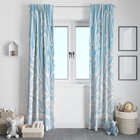 Blue New Zealand Puhoro Maori Tattoo Window Curtain