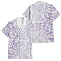 Purple New Zealand Puhoro Maori Tattoo Family Matching Summer Maxi Dress and Hawaiian Shirt LT14 Dad's Shirt - Short Sleeve Purple - Polynesian Pride