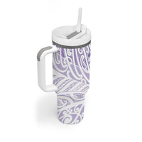 Purple New Zealand Puhoro Maori Tattoo Tumbler With Handle