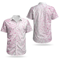Pink New Zealand Puhoro Maori Tattoo Couples Matching Summer Maxi Dress and Hawaiian Shirt LT14 - Polynesian Pride